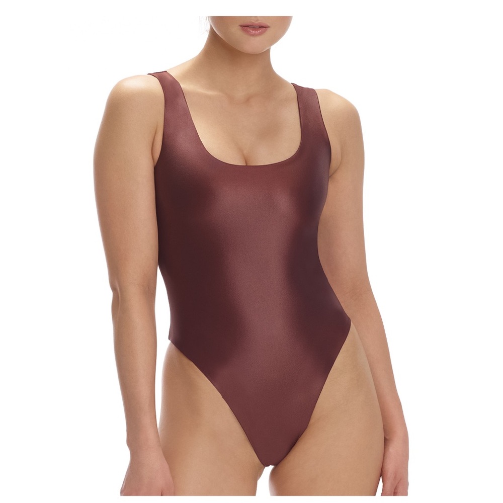 Commando Matte Metallic High-Cut Bodysuit - Copper - Picture 3 of 6